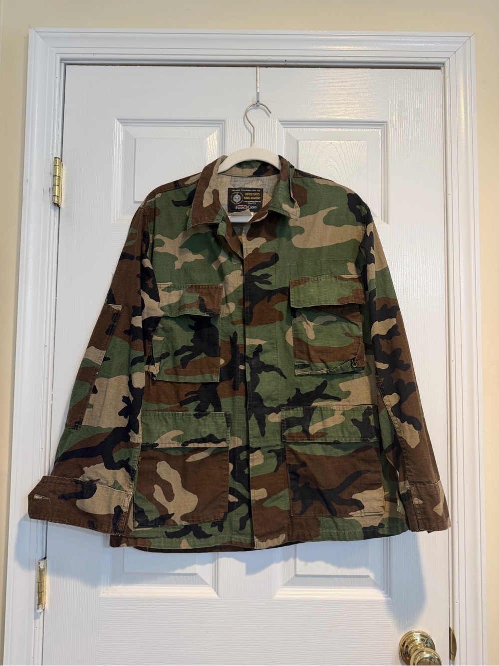 Men's Military Field Jacket in Woodland Camo - Unbranded